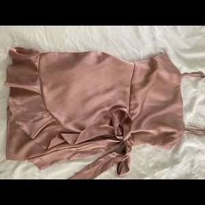 The impeccable pig shiny mini wrap dress